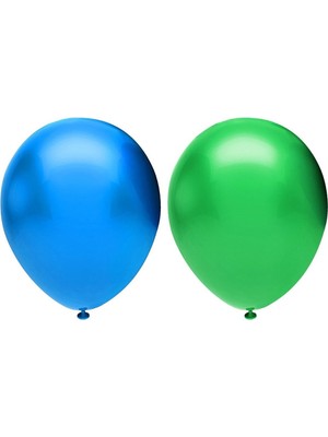 Best Parti Metalik Balon Seti 50 Adet ( Koyu Mavi, Koyu Yeşil)