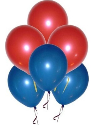 Best Parti Mavi-Kırmızı Karışık Metalik Balon 50 Adet