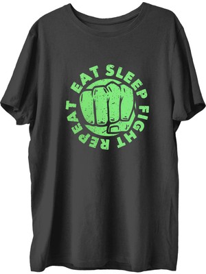 Top Glory Eatsleep  Baskılı Penye Boks  Sporcu T-Shirt