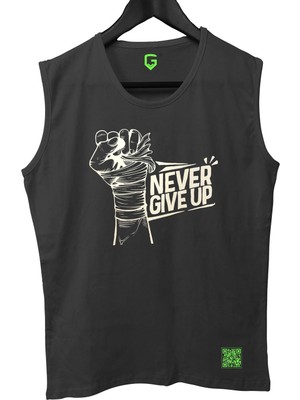Top Glory Kolsuz Sporcu Tshirt Siyah Renk Nefes Alabilir Kumaş ile Rahat Kesim 2XL