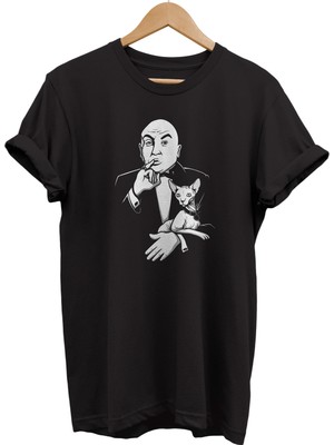 Remonz Dr. Evil Baskılı %100 Pamuk Oversize T-Shirt Büyük Beden Tişört