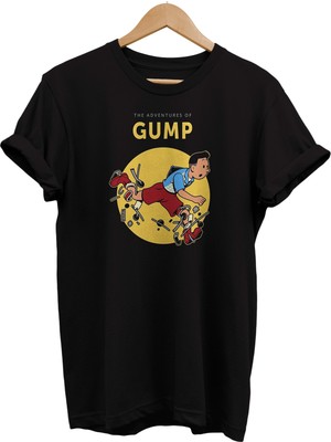 Remonz Forrest Gump Baskılı %100 Pamuk Oversize T-Shirt Büyük Beden Tişört