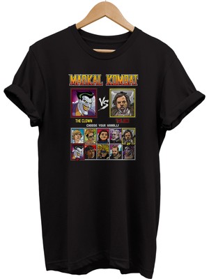 Remonz Markal Kombat Baskılı %100 Pamuk Oversize T-Shirt Büyük Beden Tişört