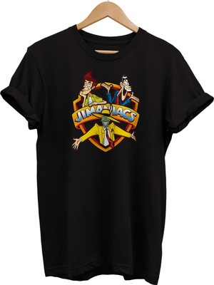 Remonz Jım Carrey Çizgi Karakterler Baskılı %100 Pamuk Oversize T-Shirt
