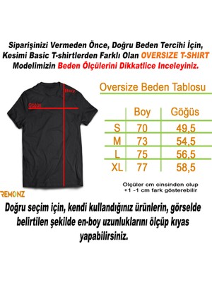 Remonz Sailor Moon Baskılı Baskılı %100 Pamuk Oversize T-Shirt Büyük Beden Tişört