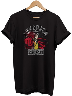 Remonz One Punch Man Baskılı %100 Pamuk Oversize T-Shirt Büyük Beden Tişört