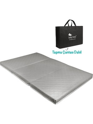 Baby'ness Katlanır Bebek Yatağı Çantalı Taşınabilir Oyun Parkı Yatağı Sıvı Geçirmez Leke Tutmaz