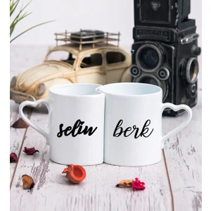 Hediye Dükkanı Kişiye Özel Çiftlere Özel Isimli Ikili Sevgili Kupası