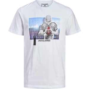 Jack & Jones 12206628_Jconate Ss Tee Crew Neck O Yaka Regular Fit Baskılı Beyaz Erkek T-Shirt