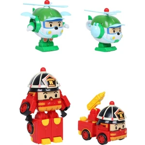 2 Adet Silverlit Robocar Kore Anime Figürü Robot Çocuk Karikatür Oyuncaklar