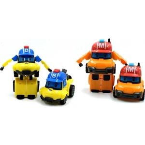 2 Adet Silverlit Robocar Kore Anime Figürü Robot Çocuk Karikatür Oyuncaklar(Yurt Dışından)