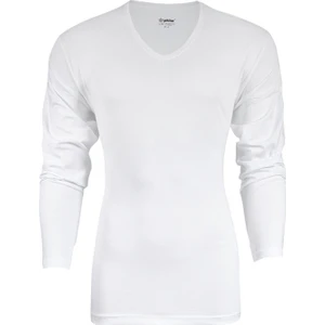 Uzunkol V Yaka Beyaz Tshirt (350)