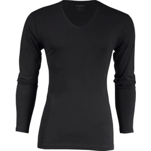 Uzunkol V Yaka Siyah Tshirt (351)