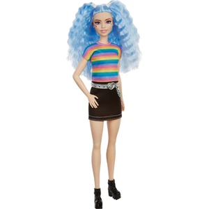 Büyüleyici Parti Bebekleri (Fashionistas) Bebek, Siyah Etekli, Mavi Saçlı Grb61