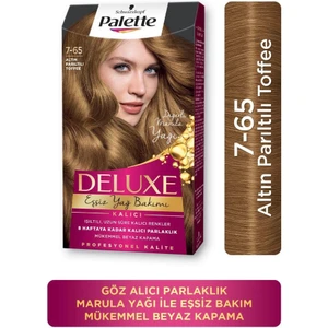 Deluxe Kalıcı Renkler 7-65 Altın Parıltılı Toffee Saç Boyası