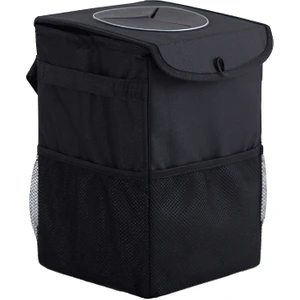 Kapaklı Araba Çöp Kovası 15 X 15 X 25Cm Siyah (Yurt Dışından)