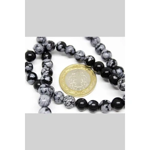 Yaşam Tohumu Kar Tanesi Obsidyen Taşı 8mm/5 Adet