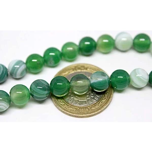 Yaşam Tohumu Akik Taşı Yeşil 8mm/10 Adet (7888-1)