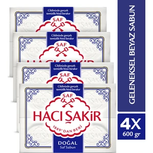 Hacı Şakir Doğal Saf Geleneksel Beyaz Sabun 4X150 gr x 4 Adet