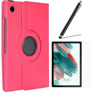 Redclick Galaxy Tab A8 10.5 SM-X200 / X205 2021 Kılıfı Dönebilen Standlı + Ekran Koruyucu + Kalem  Setpembe