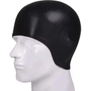 Yüzücü Bonesi Silikon Kulaklı Siyah Yüzücü Bonesi