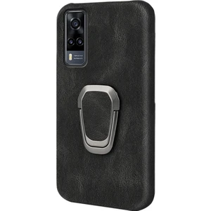 Xphone Store Vivo Y31 / Y51 2020 Için Halka Tutucu Pu Kılıf Siyah (Yurt Dışından)