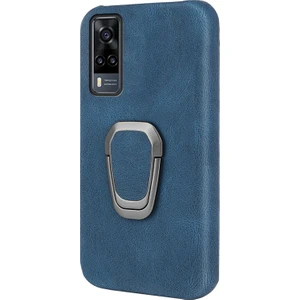 Xphone Store Vivo Y31 / Y51 2020 Için Halka Tutucu Pu Kılıf Mavi (Yurt Dışından)