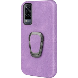 Xphone Store Vivo Y31 / Y51 2020 Için Halka Tutucu Pu Kılıf Mor (Yurt Dışından)