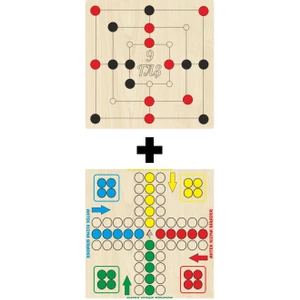 Ahşap Kızma Birader + 9 Taş Akıl, Zeka, Strateji ve Beceri Oyunları Seti