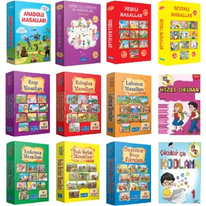 1. Sınıf Hikaye Seti 10 Kutu 100 Kitap + Hızlı Okuma + Kodlama
