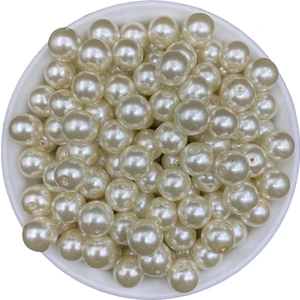Hedef Bijuteri 50 Gr, 12MM Krem Renk Cam Inci Boncuk, Takı Aksesuar Yapım Boncuğu (50GR,-23ADET )