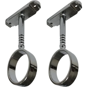 Düz Flanşlı Lüks Yuvarlak Krom Dolap Askı Aparatı - Boru Çapı 25 Mm (2 Adet)