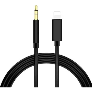 iPhone Uyumlu Lightning 3.5 mm Aux Çevirici Kablo Siyah 1 mt