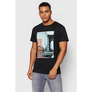 Jack & Jones Erkek Bisiklet Yaka Baskılı Tişört 12207495