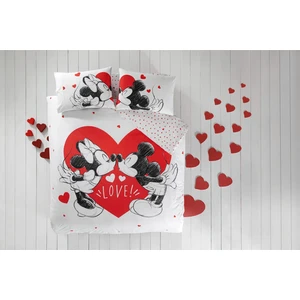 Lisanslı Taç Disney Minnie&Mickey Heart Pamuk Nevresim Takımı