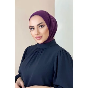 Moda Mevsimi Çıt Çıt Hazır Eşarp Çıtçıtlı Hijab Hazır Eşarp Mor