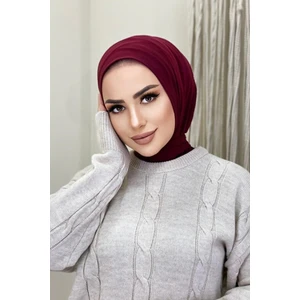 Moda Mevsimi Çıt Çıt Hazır Eşarp Çıtçıtlı Hijab Hazır Eşarp Bordo