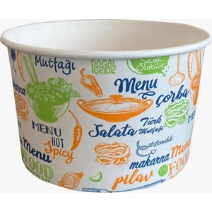 Karton Bardak 16 Oz Karton Çorba Kahsesi Kapaklı 25 Li