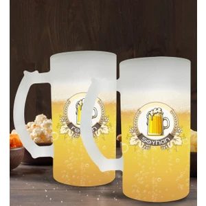 Kişiye Özel Isimli 2’li Buzlu Cam Bira Bardağı 50CL-104