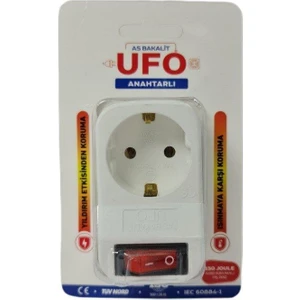 Ufo Tekli Akım Korumlı Priz Anahtarlı Beyaz 3500W 16A