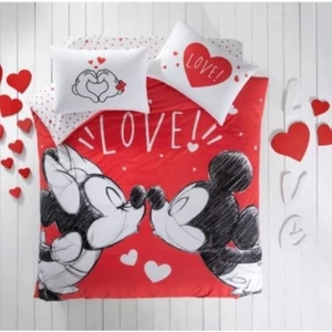 Lisanslı Minnie&mickey Lovely Çift Kişilik Nevresim Takımı