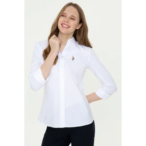 U.S. Polo Assn. Kadın Beyaz Basic Gömlek 50246454-VR013