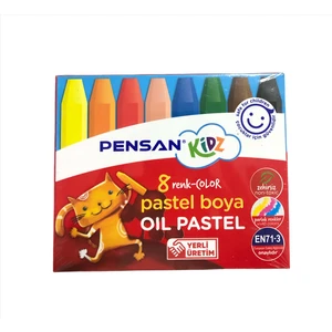 Kidz 8 Renk Yağlı Pastel Boya Çocuklar İçin Güvenli ve Zehirsiz 8 Parça
