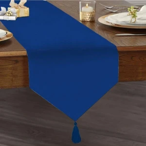 Sister Home Design Parlament Mavi Renkli Üçgen Püsküllü Ranır - Runner