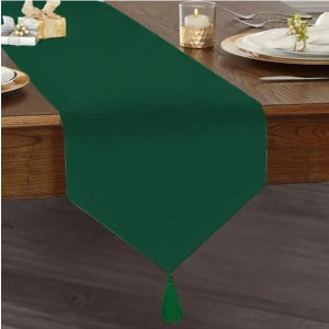 Sister Home Design Yeşil Yılbaşı Renkli Üçgen Püsküllü Ranır - Runner