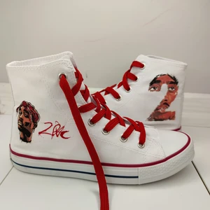 Mech Butik 2pac Tupac Shakur Baskılı Günlük Unisex Keten Spor Ayakkabı Sneaker