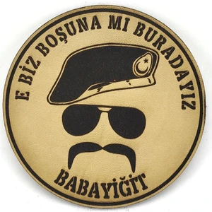 Seyhan Askeri Malzeme  E Biz Boşuna Mı Buradayız Babayiğit Deri Peç- Arma - Patch