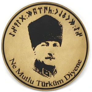 Seyhan Askeri Malzeme  Atatürk Deri Peç Ne Mutlu Türküm Diyene- Arma - Askeri Patch