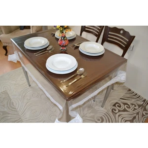 Dantelli Şeffaf Pvc Masa Örtüsü ve Koruyucu