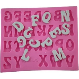1,8 cm Tombul Harf Alfabe Harfler Silikon Kalıp K-791, Kokulu Taş Sabun Alçı Mum Kalıbı